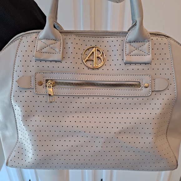 Cream Perforated Satchel Bag - Picture 1 of 9
